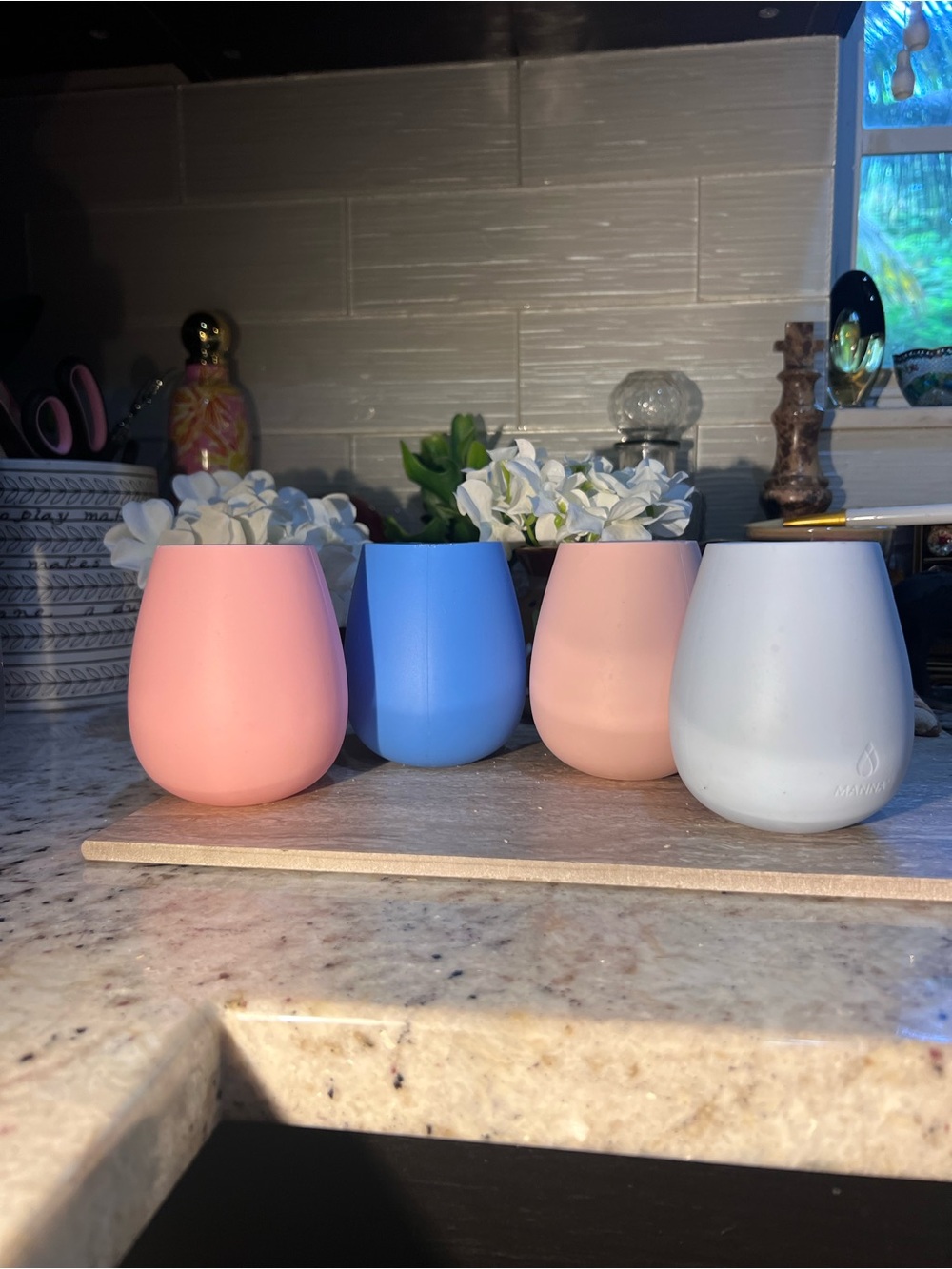 Silicone Stemless Wine Cups (set o’ 4) by Manna